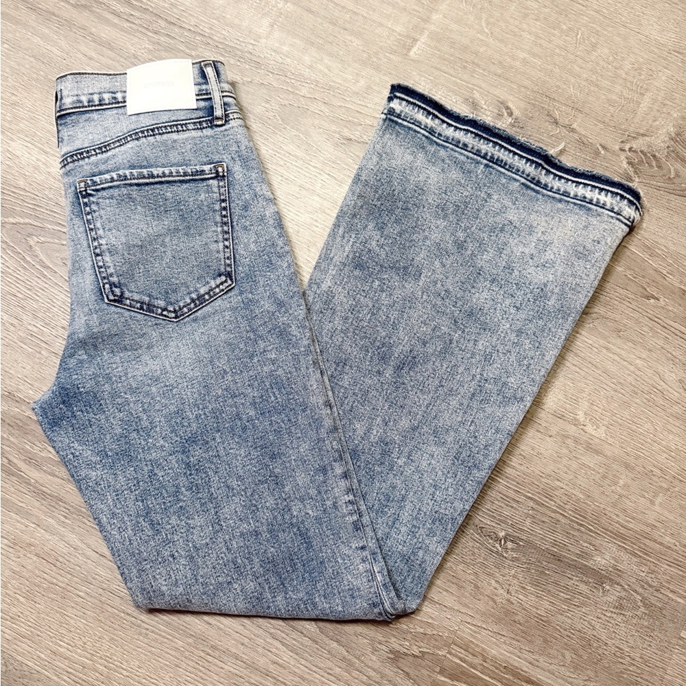 Express Light Blue Flare & Wide Leg Jeans
